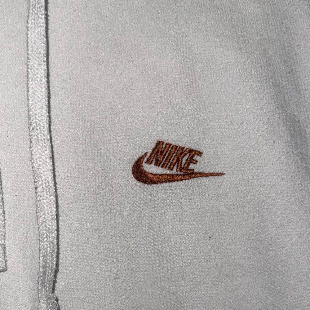 Nike White Hoodie with Brown Logo - Picture 2 of 6